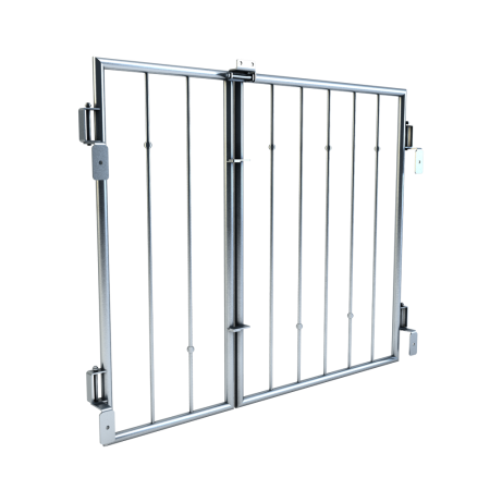 Fenstergitter "Doppelflügel" - Schwenk- und Schließbar - Edelstahl geschliffen - konfigurierbar