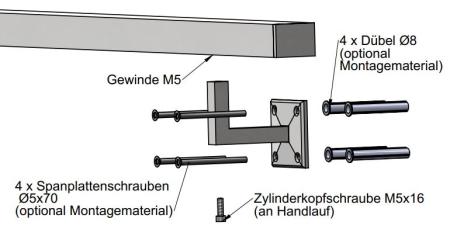 INOXLM Handlauf Aus Edelstahl AISI 304 – Satiniert, 40x40 Mm, Made In Italy, 2700 Mm Länge Für Innen & Außen