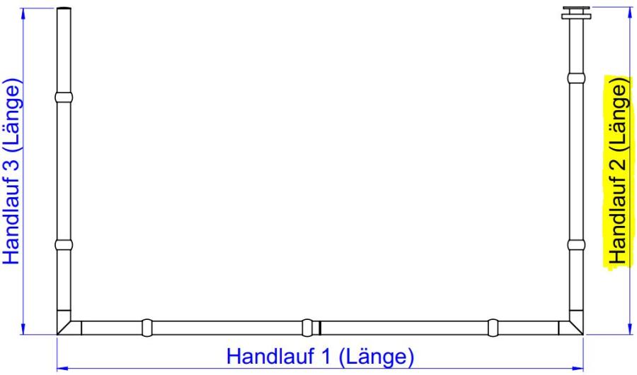 Maß-Skizze: Handlauf Länge 2