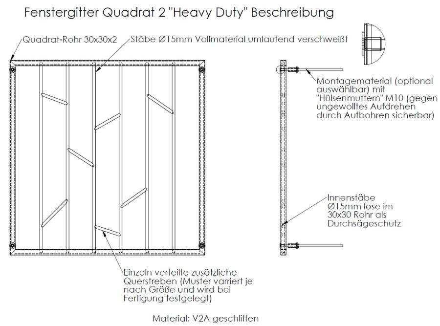 Beschreibung Fenstergitter
