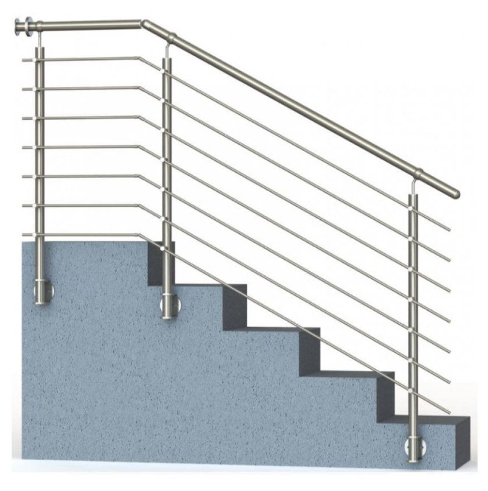 Treppengeländer Edelstahl 100cm Handlauf Geländer Bausatz Treppe Balkongeländer 